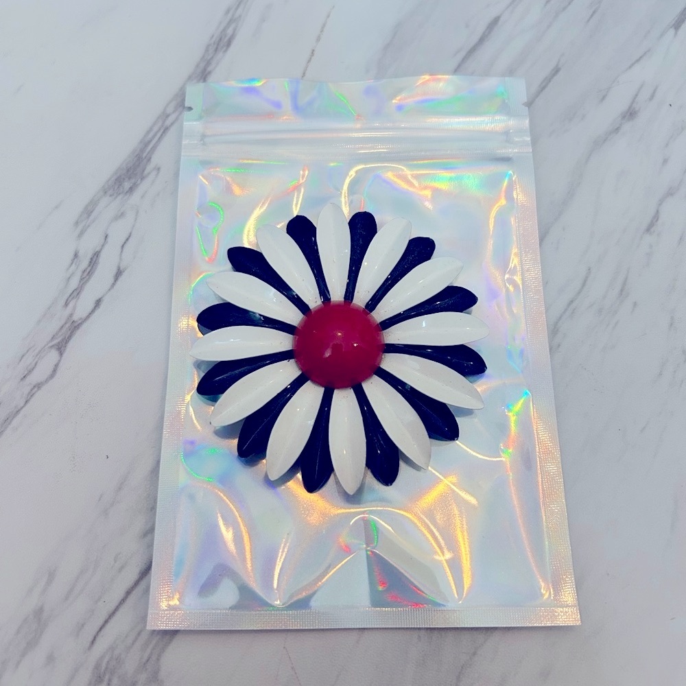 Red White and Blue Retro/Vintage Flower Brooch
